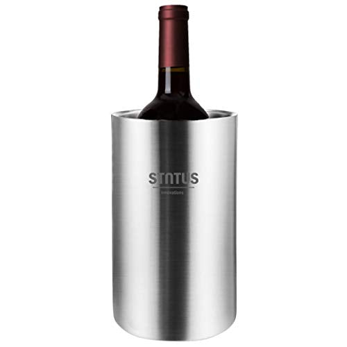 Wine Chiller Bucket, STNTUS Stainless Steel Double Wall White Wine Bottle Cooler Bucket, Insulated Champagne Beer Ice Bucket