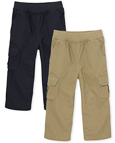 The Children's Place Baby Boys and Toddler Boys Pull On Cargo Pants, Black, 6-9 MONTHS