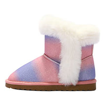 Load image into Gallery viewer, K KomForme Girls Snow Boots Warm Fur Lined Glitter Strap Winter Shoes Lightweight with Hook-and-loop(Toddler/Little Kids/Big Kids)
