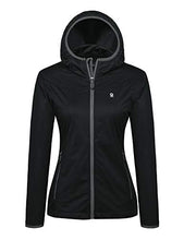 Load image into Gallery viewer, Little Donkey Andy Women&#39;s Lightweight Hooded Softshell Jacket for Running Travel Hiking, Windproof, Water Repellent Black Size L

