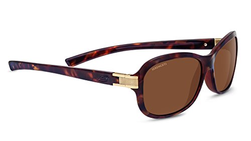 Serengeti Isola Polarized Drivers Sunglasses, Shiny Dark Tortoise/Satin Brass, One Size (8429)