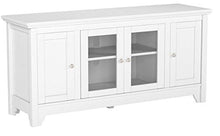 Load image into Gallery viewer, Walker Edison Furniture Company Wood Universal Stand with Storage Cabinets for TV's up to 58" Flat Screen Living Room Entertainment Center, White
