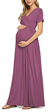 Load image into Gallery viewer, Xpenyo Women&#39;s Maternity Dresses Summer Casual Short Sleeve V Neck Wrap Long Maxi Dress Pregnancy Clothes for Baby Shower, Photoshoot, Party, Daily, Nursing, Mauve 2XL
