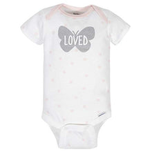 Load image into Gallery viewer, GERBER Baby Girls 4-Pack Short Sleeve Onesies Bodysuits, Pink Butterfly, 6-9 Months
