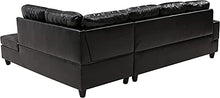 Load image into Gallery viewer, GAOPAN Set for Home 2021 Sectional Faux Leather Tufted Cushions Living Room, 5 Seats Sofa Couch with Reversible Right Chaise Lounge and Storage Ottoman,Obsidian Black
