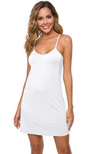 Load image into Gallery viewer, AUHEGN Women Soft Sleep Chemise Dress Lightweight Full Slip (White,Medium)
