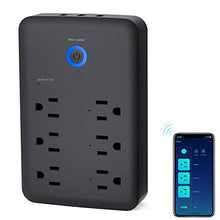 Load image into Gallery viewer, Smart Plug Outlet Extender, WiFi Surge Protector Work with Alexa Google Home, 3USB Ports and 6 Outlets, Wall Adapter Power Strip Plug Receptacles, 2.4G Wi-Fi Only, 15A/1800W
