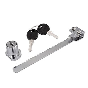 Tidorlou 6 Pcs Sliding Glass Door Ratchet Lock,Drawer Display Case Showcase Lock,Keyed Alike Window Locks with Chrome Finish (Fit Glass Thickness 4-8mm)