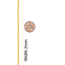 Load image into Gallery viewer, Lifetime Jewelry 2mm Rope Chain Necklace 24k Real Gold Plated for Women and Men (Gold, 26)
