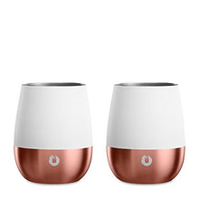 Load image into Gallery viewer, SNOWFOX Insulated Stainless Steel Wine Glasses, Chardonnay, Set of 2, White/Gold

