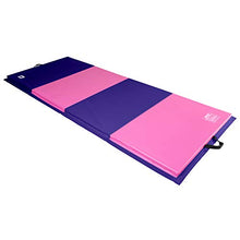 Load image into Gallery viewer, We Sell Mats 4 ft x 10 ft x 2 in Personal Fitness &amp; Exercise Mat, Lightweight and Folds for Carrying, Purple/Pink
