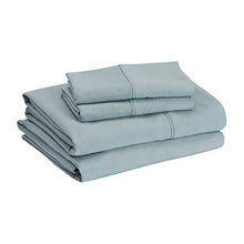 Load image into Gallery viewer, AmazonBasics Lightweight Super Soft Easy Care Microfiber Sheet Set with 16&quot; Deep Pockets - Twin XL, Spa Blue, 4-Pack

