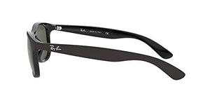 Ray-Ban RB4202 Andy Rectangular Sunglasses, Matte Black/Dark Green, 55 mm