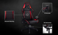 Load image into Gallery viewer, HyperX Blast Core Gaming Chair - Ergonomic Gaming Chair - Leather Upholstery Video Game Chair - Red Black PC Racing Tilt Foam Armrests Cushion Office Computer Kids Adults Seat Chair Gaming Hyper X
