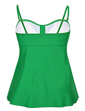Load image into Gallery viewer, Hilor Women's Flyaway Tankini Top Bandeau Swimsuit Flowy Bathing Suit Swim Tops Green 18
