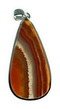 Load image into Gallery viewer, Natural Lake Superior Agate 925 Solid Sterling Silver Pendant 55mm
