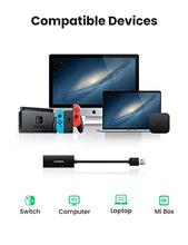 Load image into Gallery viewer, UGREEN USB Ethernet Adapter USB 3.0 to 10 100 1000 Gigabit Ethernet LAN Network Adapter Ethernet Compatible with Nintendo Switch MacBook Surface Pro Laptop PC Black
