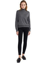 Load image into Gallery viewer, Womens Long Sleeve Turtleneck Sweater Lightweight Knit Pullover Jumper Tops for Fall Winter Grey
