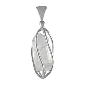 Starborn Sterling Silver Cage Style Danburite Crystal Pendant