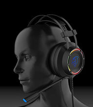 Load image into Gallery viewer, Ajazz DHG160 Gaming Headset PS4 Headset with 7.1 Surround Sound, DOUYU Gaming Headset w/Noise Canceling Microphone, RGB Light, Compatible with PS4/Switch/PC/PS3/Mac/Laptop, Black
