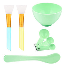 Load image into Gallery viewer, Aivwis Face Mask Mixing Bowl Set, DIY Facemask Mixing Tool Sets, Include Facial Mask Mixing Bowl Stick Spatula Silicone Cream Mask Brushes, Pack of 7 (Green)
