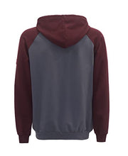 Load image into Gallery viewer, TICOMELA FR Sweatshirt FR Hoodie Pullover Shirts 7.5oz Lightweight Two Tone Gray/Maroon Flame Resistant Hooded Shirts
