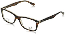 Load image into Gallery viewer, Ray-Ban Unisex-Adult RX5228 Prescription Eyeglass Frames, Top Black, Dark Brown &amp; Yellow/Demo Lens, 55 mm
