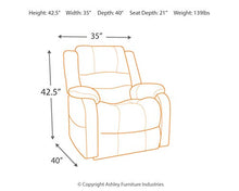Load image into Gallery viewer, Signature Design by Ashley Yandel Power Lift Oversized Recliner Saddle
