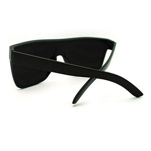 SUPER Dark Black Lens Sunglasses Flat Top Square Oversized Mob Style