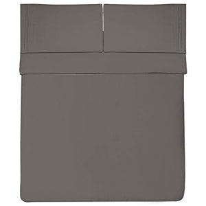 1800 Thread Count Sheet Set – Soft Egyptian Quality Brushed Microfiber Hypoallergenic Sheets – Luxury Bedding Set with Flat Sheet, Fitted Sheet, 2 Pillow Cases, Queen, Gray