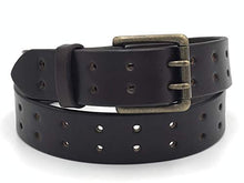 Load image into Gallery viewer, Handmade Double Hole Belt Genuine Bridle Leather 1.5 Inches Wide
