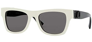 Versace Woman Sunglasses, Ivory Lenses Acetate Frame, 52mm