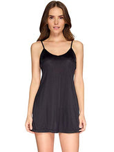 Load image into Gallery viewer, Ilusion 2077 - Women's Satin Mini Dress Slip - Black, Medium
