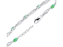 Load image into Gallery viewer, RYLOS Spectacular Tennis Bracelet Set With Green Emerald &amp; Diamonds - May Birthstone

