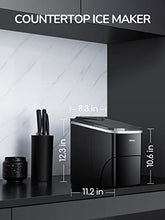Load image into Gallery viewer, Silonn Ice Makers Countertop, 9 Cubes Ready in 6 Mins, 26lbs in 24Hrs, Self-Cleaning Ice Machine with Ice Scoop and Basket, 2 Sizes of Bullet Ice for Home Kitchen Office Bar Party
