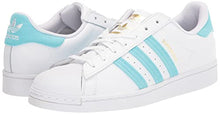 Load image into Gallery viewer, adidas Originals Men's Superstar Sneaker, Pulse Aqua/White/Gold Metallic, 12.5
