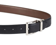 Load image into Gallery viewer, Tommy Hilfiger Men's Reversible Belt, Black/Brown Silver, 36
