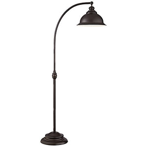 Wyatt II Farmhouse Arc Floor Lamp Dark Bronze Metal Shade Step Switch for Living Room Reading Bedroom Office - Franklin Iron Works