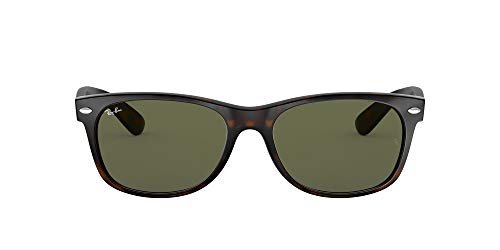 Ray-Ban RB2132 New Wayfarer Square Sunglasses, Tortoise/G-15 Green, 52 mm