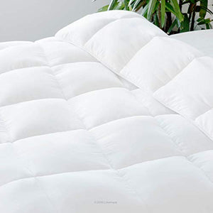 LINENSPA LS70FFMICO All-Season White Down Alternative Quilted Comforter - Corner Duvet Tabs - Hypoallergenic - Plush Microfiber Fill - Machine Washable - Duvet Insert or Stand-Alone Comforter - Full