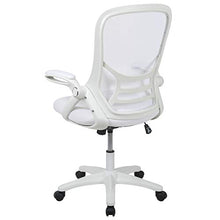 Load image into Gallery viewer, Flash Furniture High Back White Mesh Ergonomic Swivel Office Chair with White Frame and Flip-up Arms
