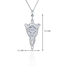 Load image into Gallery viewer, MagiDeal The Lord of the Rings Lady Arwen Evenstar Inspired Collectible Plated Pendant with 20-Inch Chain Necklace
