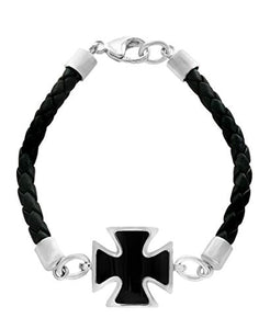 Effy 925 Sterling Silver/Leather Onyx Bracelet, 3.5 TCW IBK0K219XX