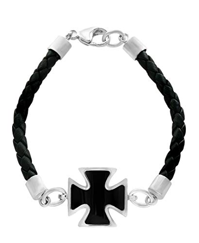 Effy 925 Sterling Silver/Leather Onyx Bracelet, 3.5 TCW IBK0K219XX