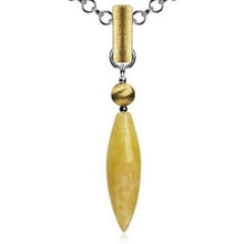 Load image into Gallery viewer, Butterscotch Amber Gold Plated Sterling Silver French Collection Slim Pendant Necklace Chain 18&quot;
