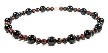 Load image into Gallery viewer, Auras by Osiris - Onyx And Red Tiger Eye Beaded Necklace For Men - World Class Durability &amp; Magnetic Clasp - Good Luck - Confidence - Handmade in USA (Onyx &amp; Red Tiger Eye)

