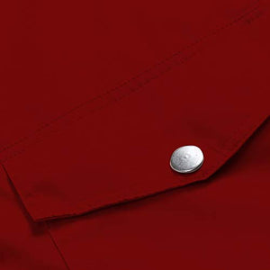 Women Light Jacket for Trip Rain Protection, Long Sleeve Waterproof Hooded Raincoat Travel Trench Coats with Pocket( Red, 3X-Large )