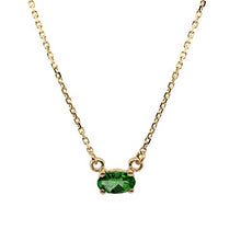 Load image into Gallery viewer, Prisma Necklace Gemstone &amp; 14K Gold Chain | Irresistible Tsavorite Garnet Birthstone Pendant Jewelry for Womens &amp; Teens | Perfect Valentine’s Day, Anniversary &amp; Birthday Gift by Albert Hern
