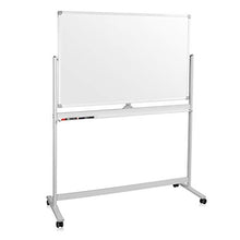 Load image into Gallery viewer, Mobile Whiteboard, Double Sided Dry Erase Board Aluminum Frame, Rolling Stand White Board &amp; Accessories with 4 Markers, 1 Eraser, 12 Push Stickers (48x32)
