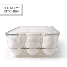 Load image into Gallery viewer, Totally Kitchen Plastic Egg Holder, BPA Free Fridge Organizer with Lid &amp; Handles, Refrigerator Storage Container, 18 Egg Tray, Clear
